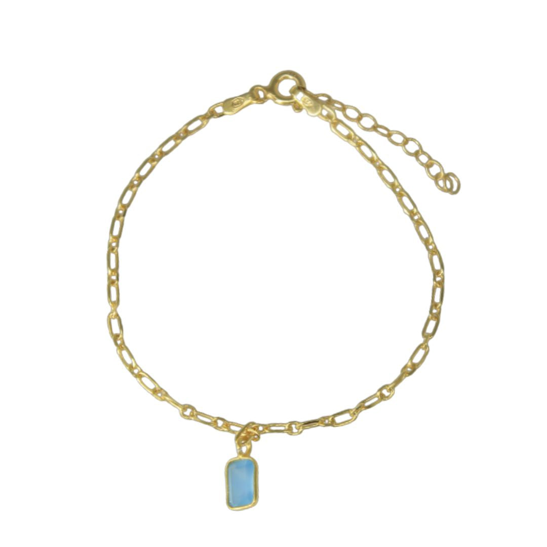 Pulsera de plata Eslabones y Piedra | Pulseras ALVENT