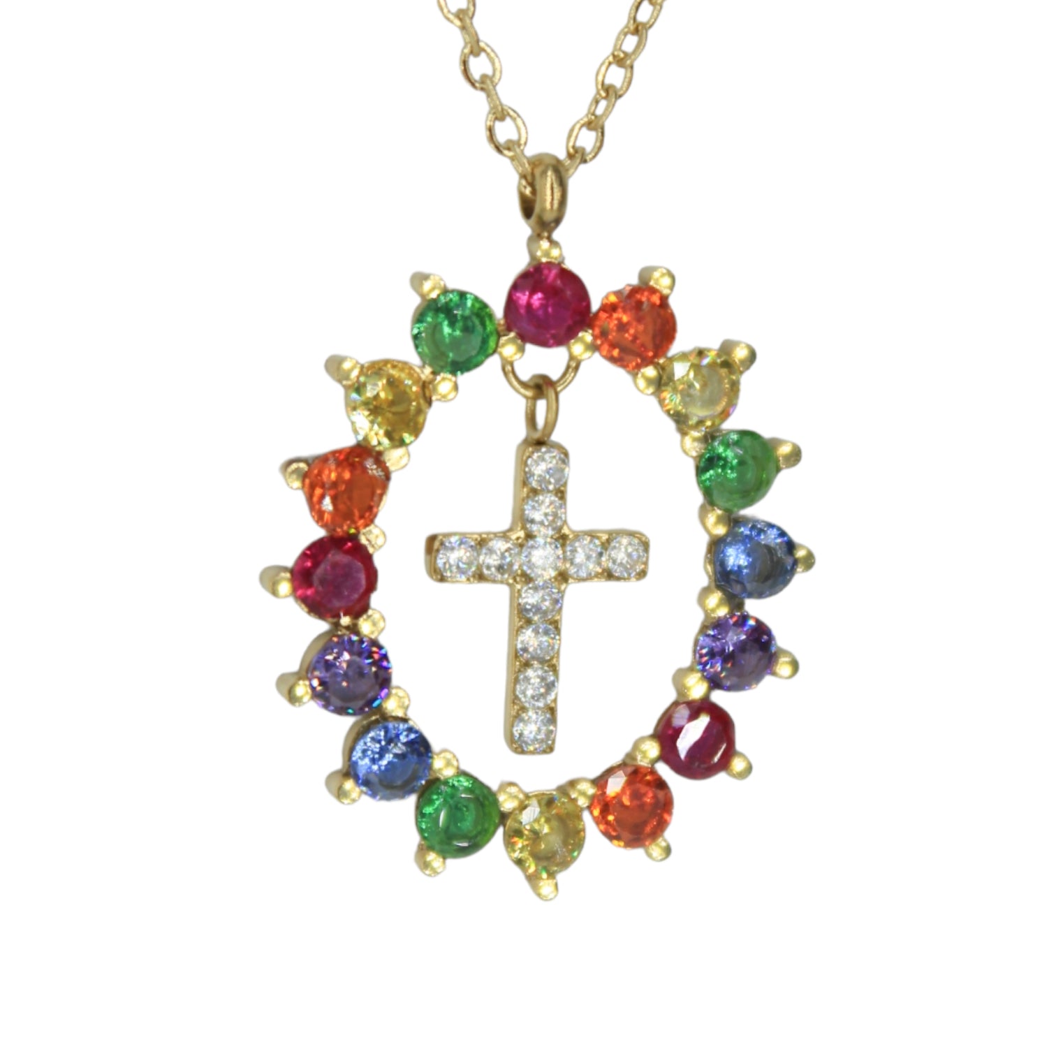 Collar de acero con tres colgantes de cruces | Collares de moda