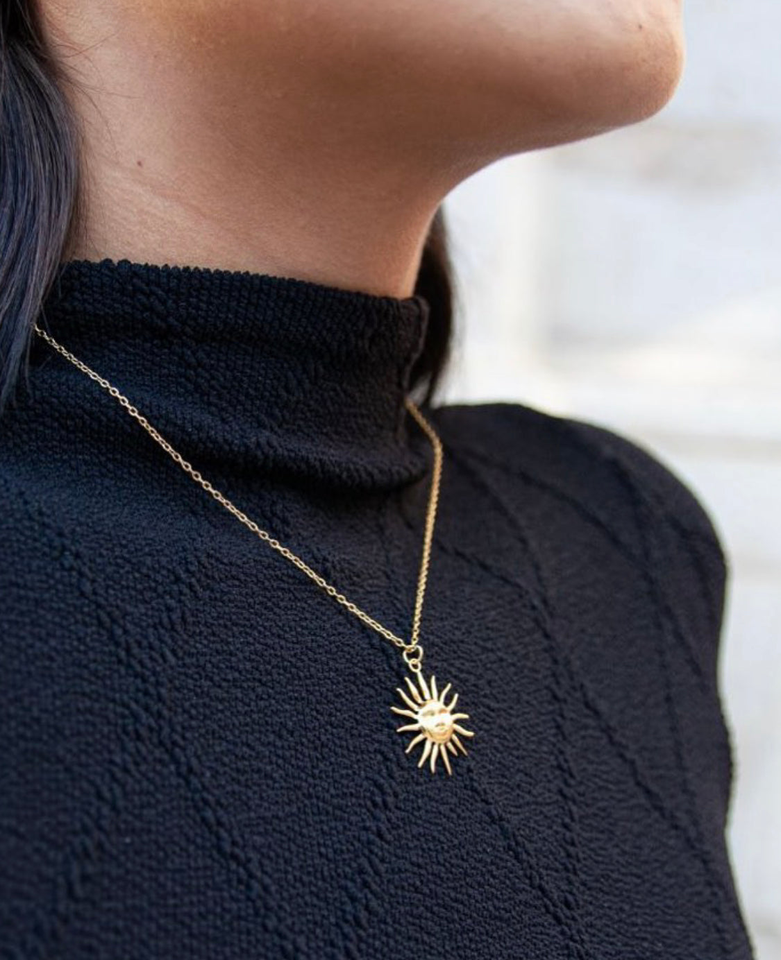 Collar con colgante del Sol | Collares de acero inoxidable