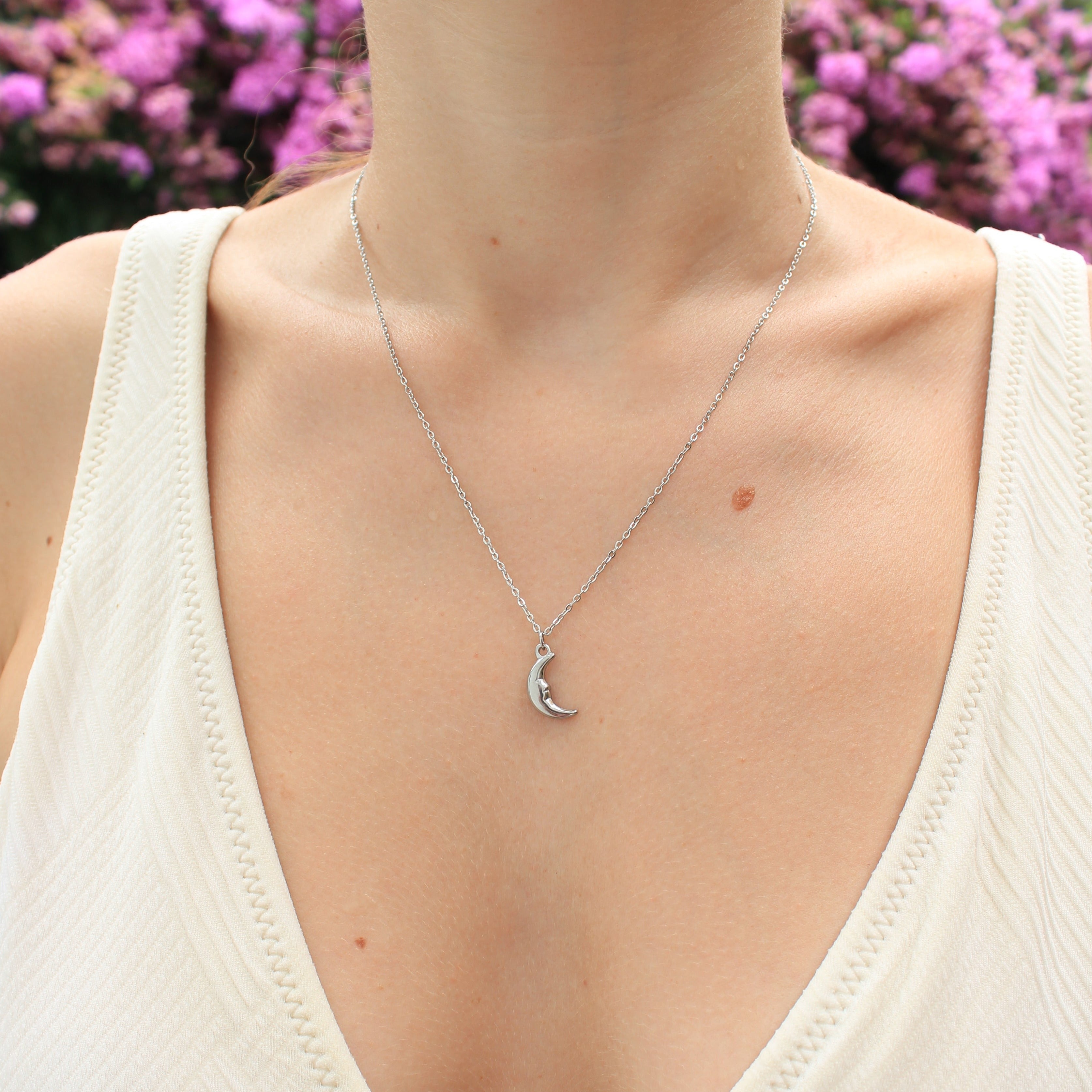 Collar Luna Acero Inoxidable