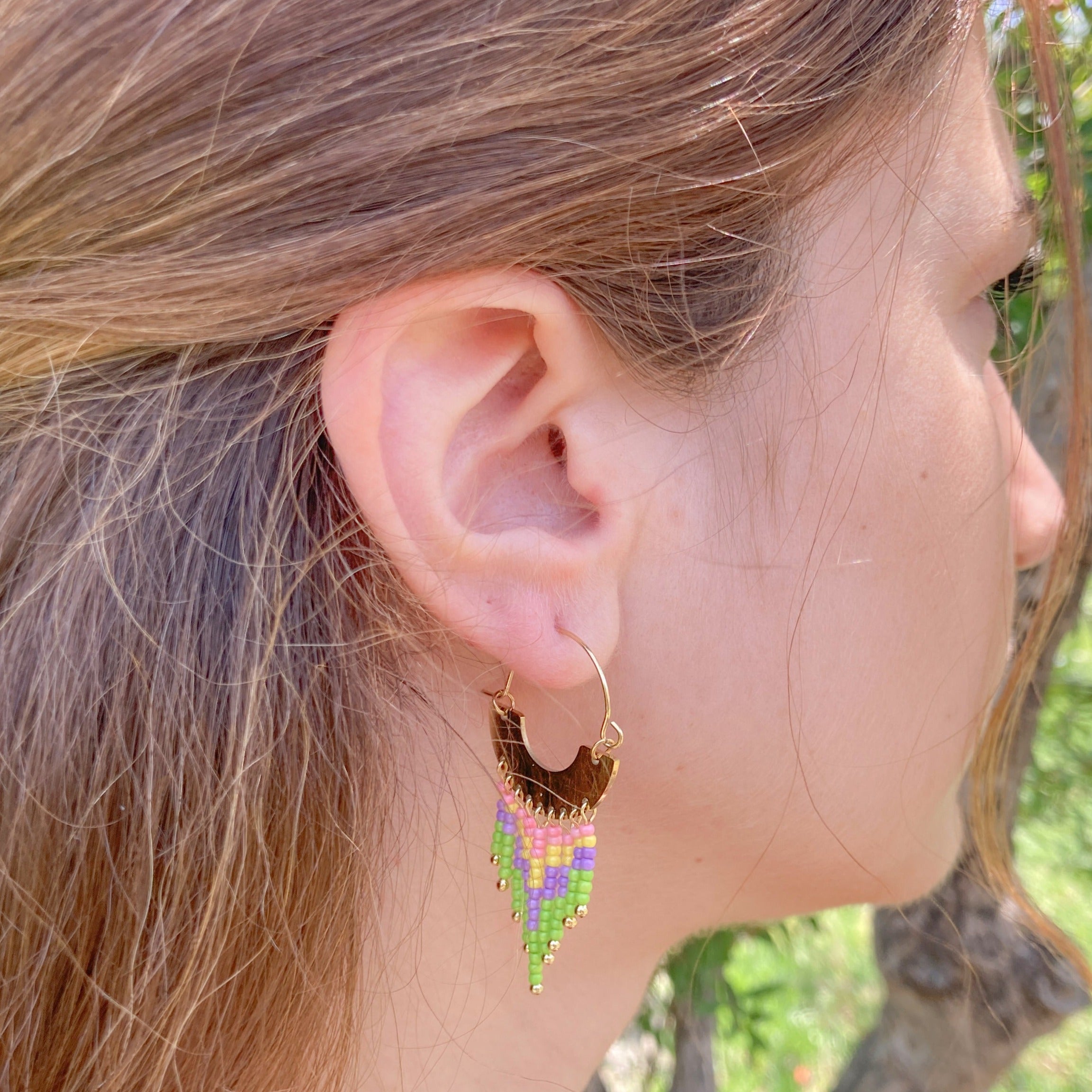 Aros Boho Hippie Colores | Pendientes online - ALVENT