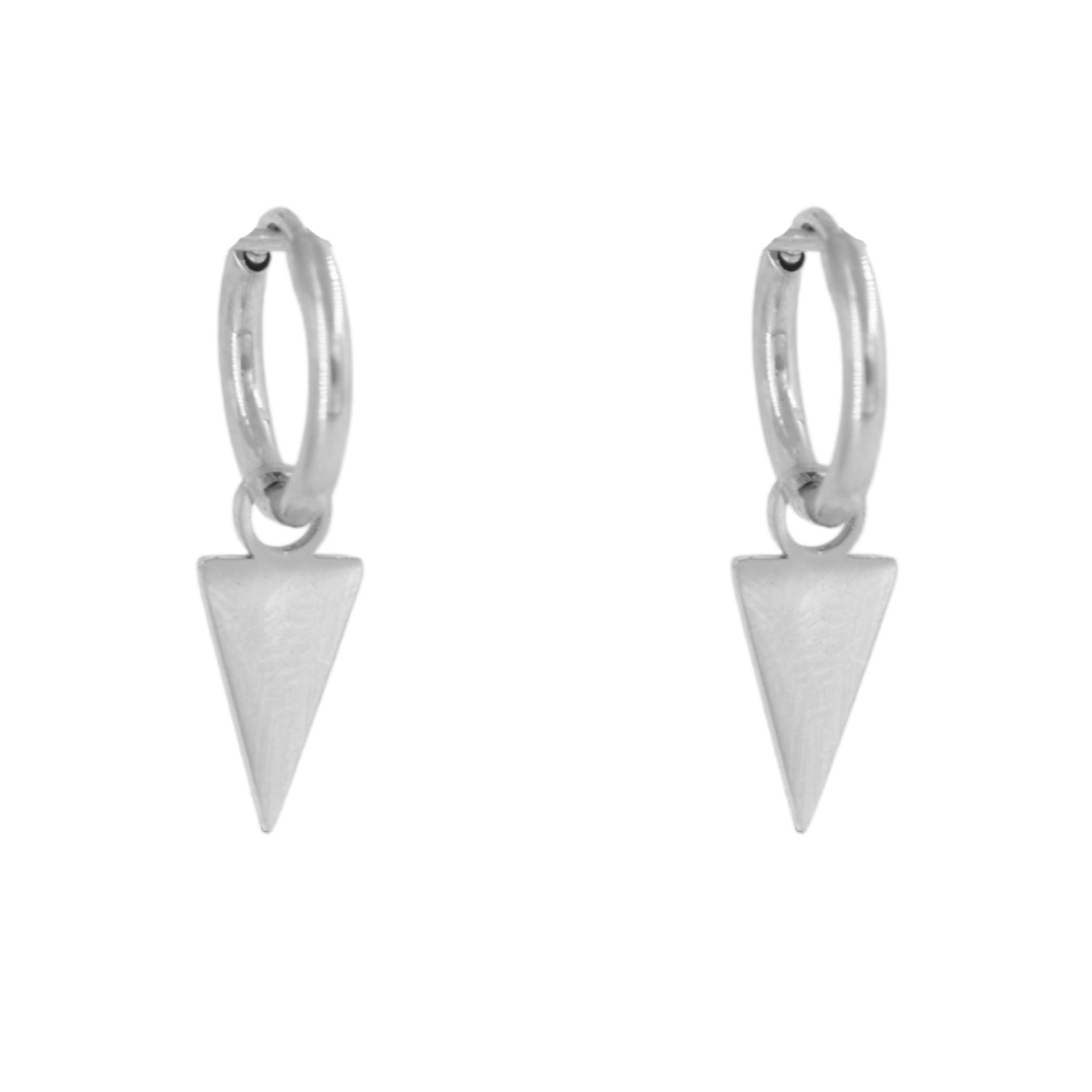 Pendientes Aros de plata con colgantes de triangulos | ALVENT