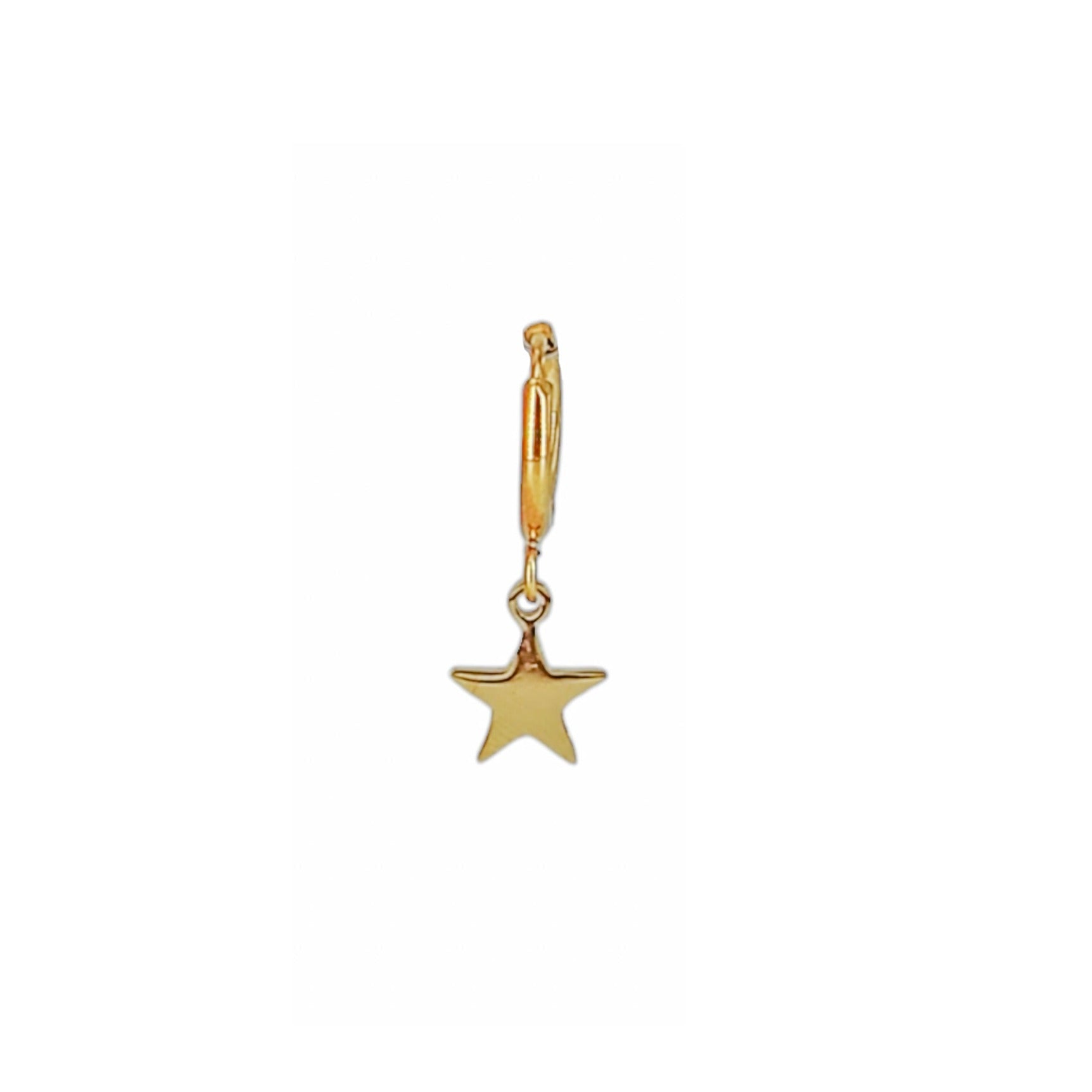 Aros de acero con estrellas | Pendientes de aro con colgantes