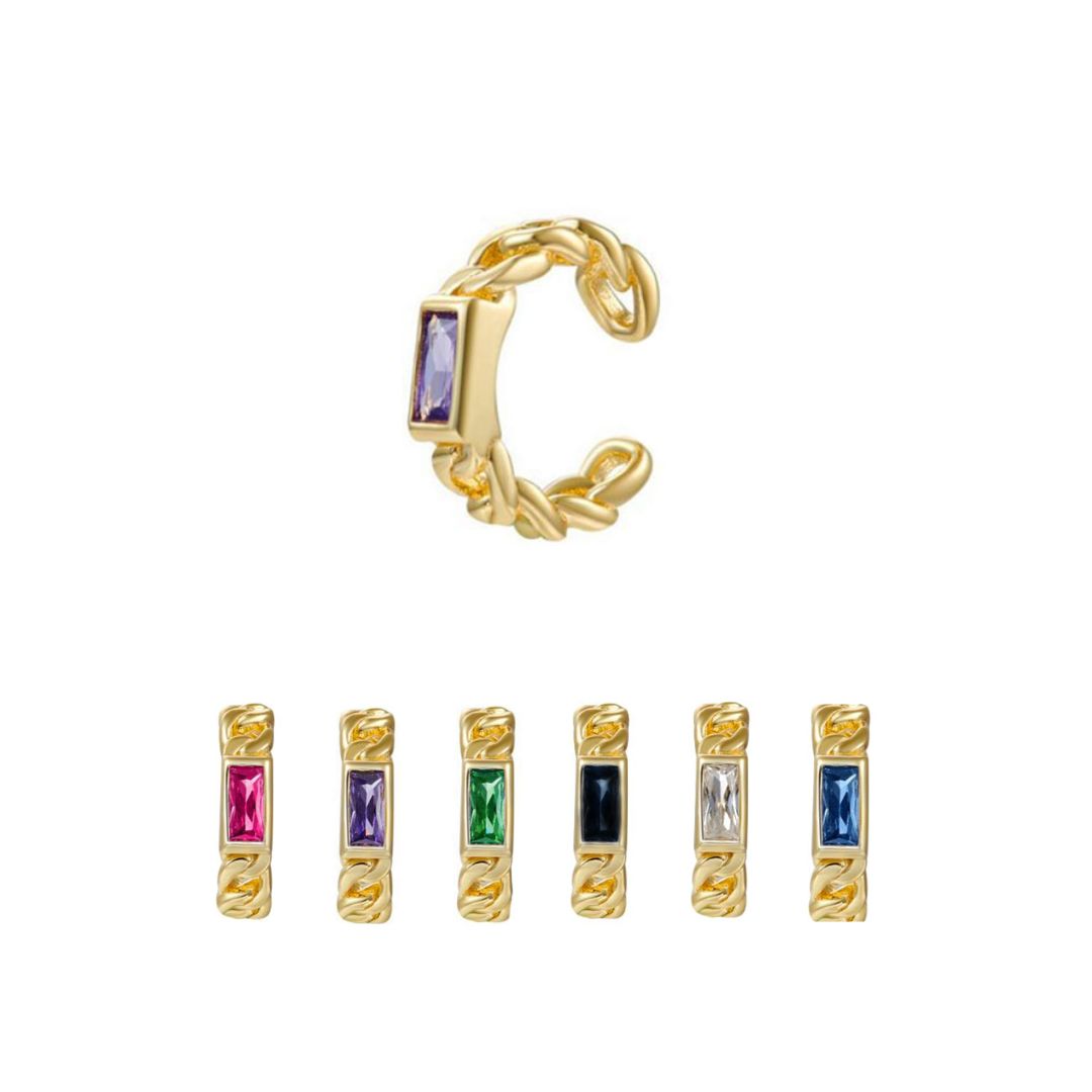 Ear Cuff pendiente falso con piedra | Pendientes sin agujero