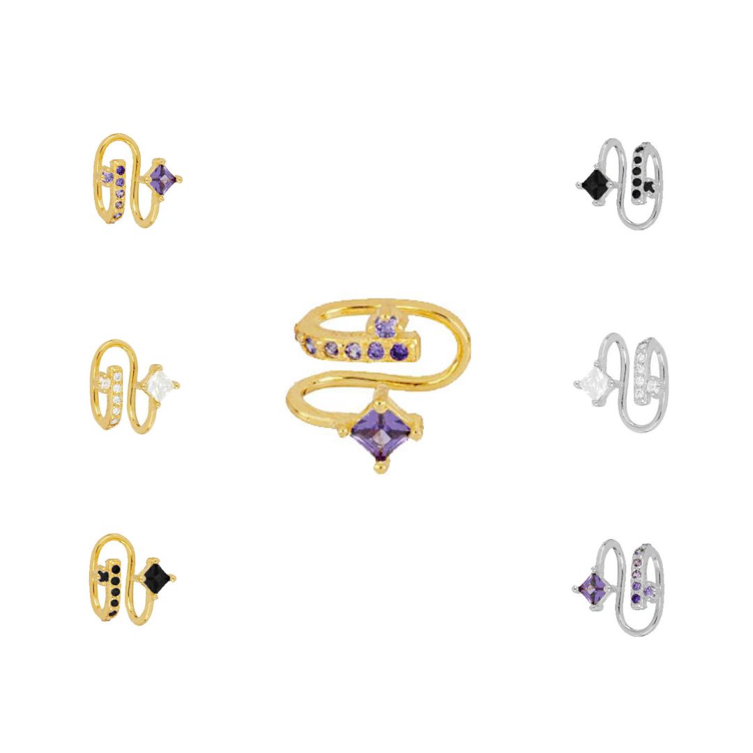 Ear Cuff pendiente aro doble | Pendientes sin agujero