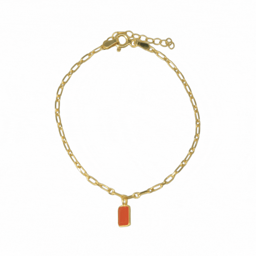 Pulsera de plata Eslabones y Piedra | Pulseras ALVENT