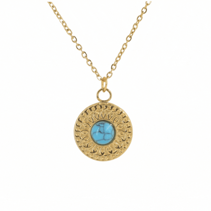 Collar Medallon Mineral en acero inoxidable | ALVENT