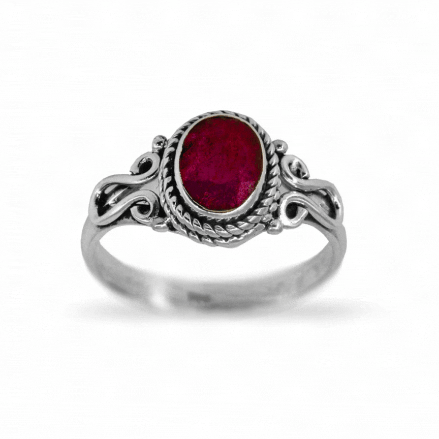 Anillo de plata con piedra Indira | Anillos para mujer - ALVENT
