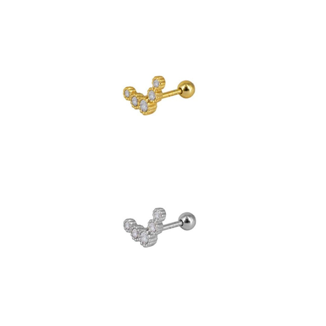 Piercing con 3 circonitas | Piercing para la oreja