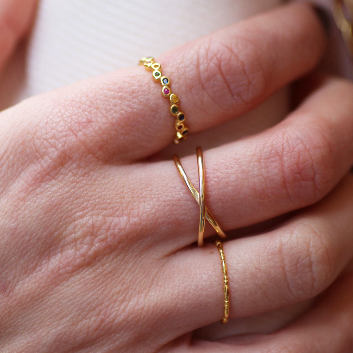 Anillo de plata Crossover | Anillos ajustables en tendencia
