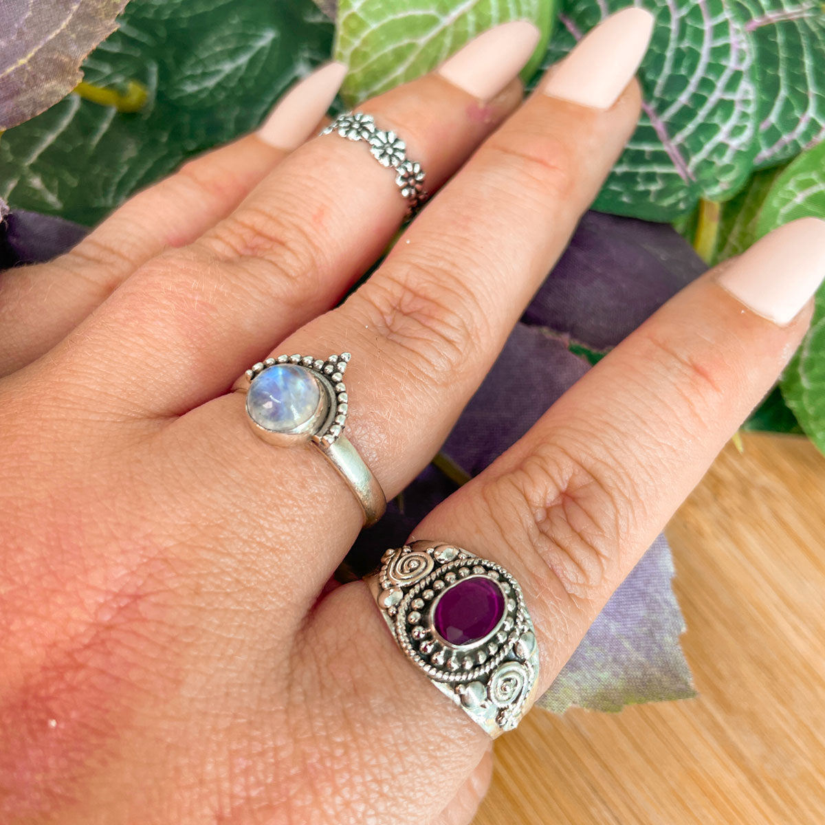 Anillo con piedras naturales Maxi Atti | Anillo de plata - ALVENT
