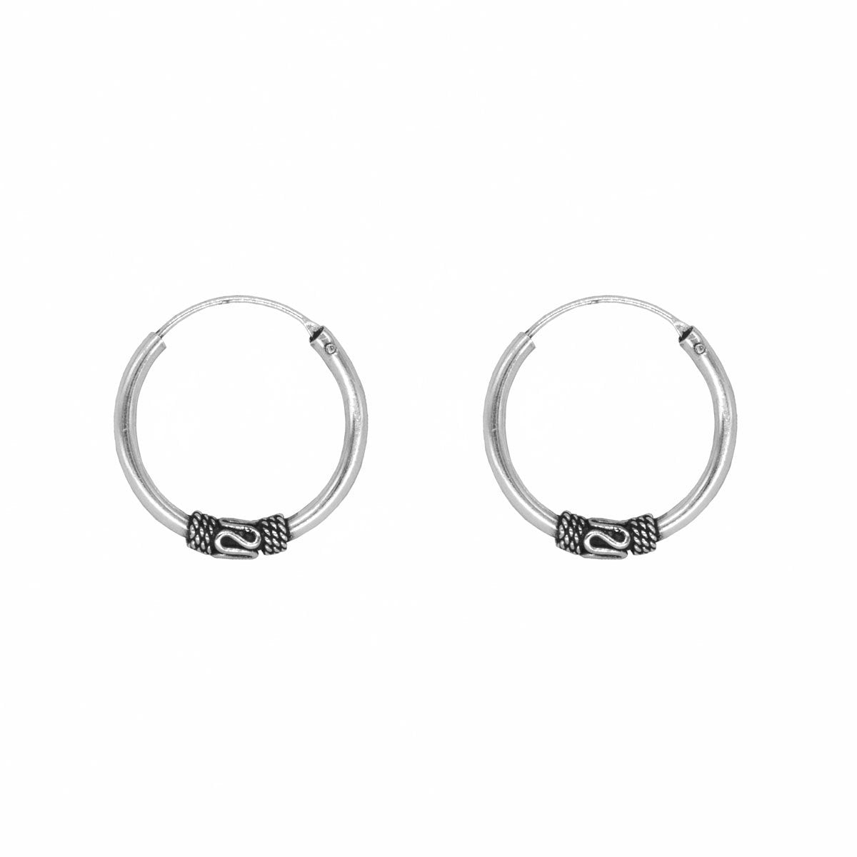 Aros Bali Rope 18mm en plata de ley - Al Vent