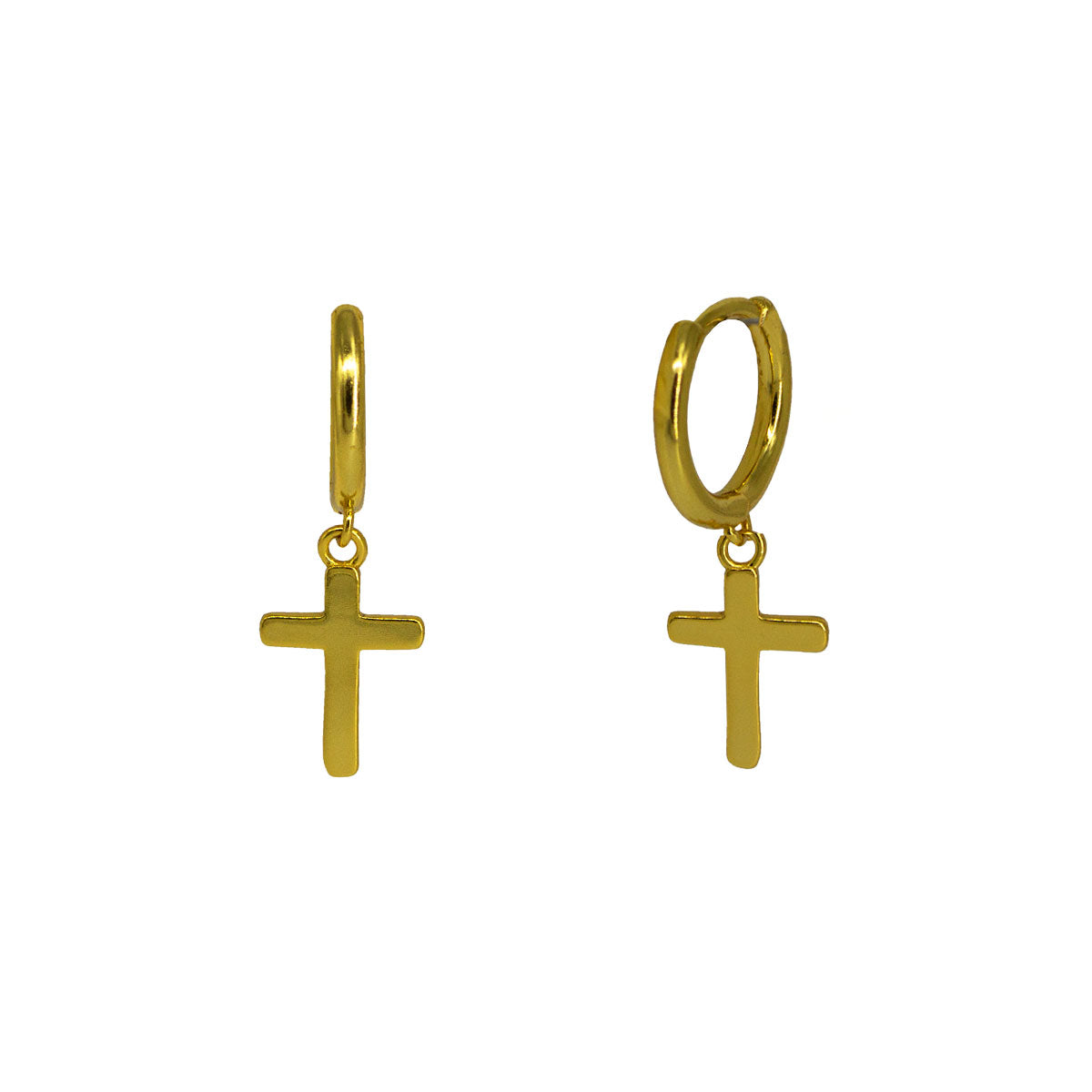Pendientes de Aro con colgante de Cruz | Pendientes de plata - ALVENT