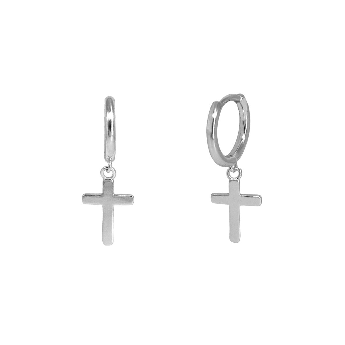 Pendientes de Aro con colgante de Cruz | Pendientes de plata - ALVENT