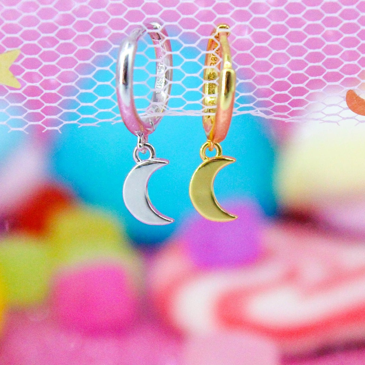 Aros Click&Charm Luna en plata de ley - Al Vent