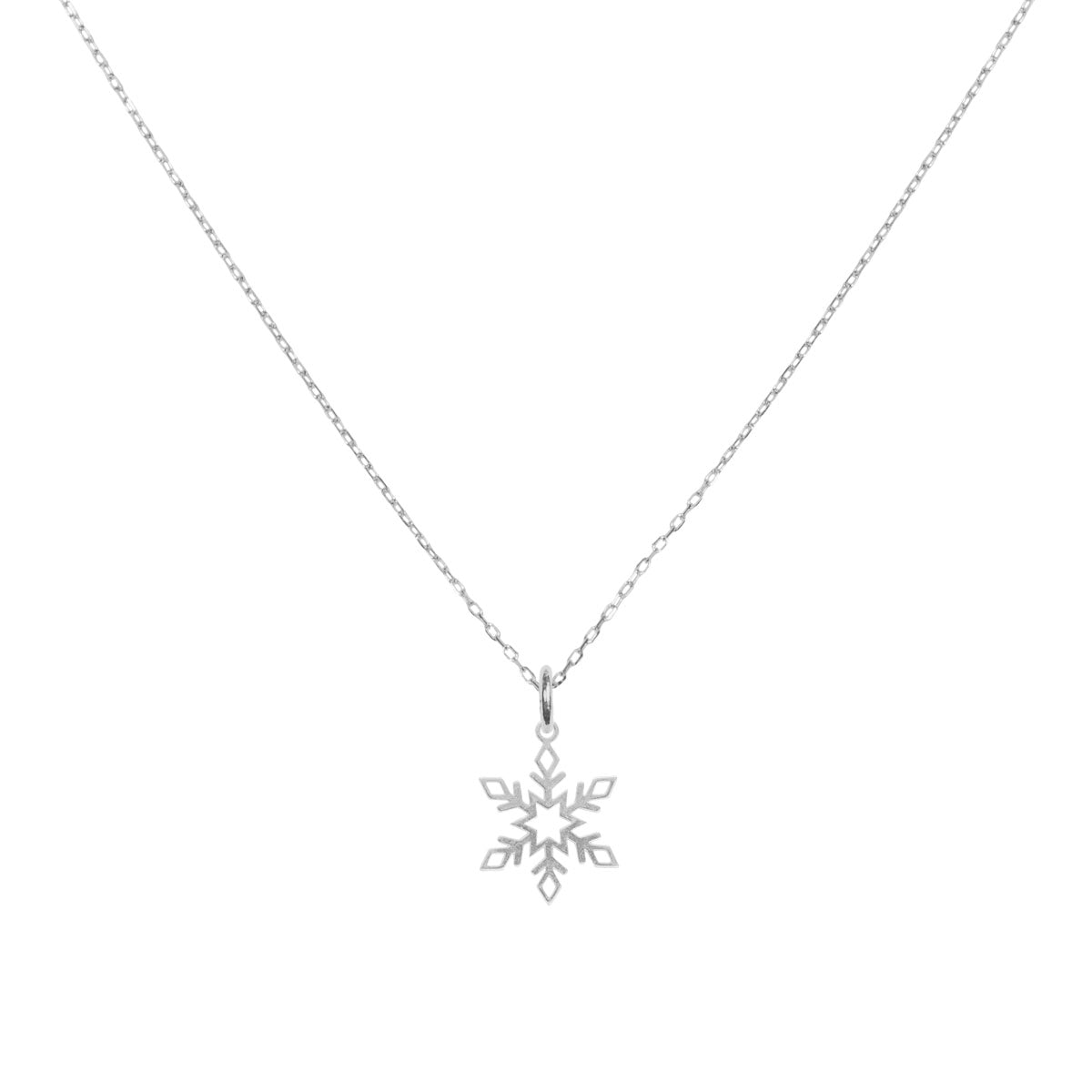 pico Ondular Opaco Collar de plata con colgante de copo de nieve | Collares para mujer - ALVENT