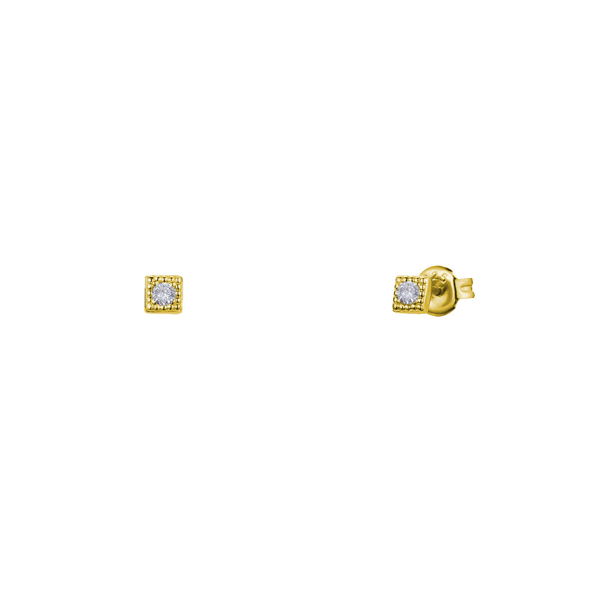 Pendientes pequeños cuadrados | Pendientes de plata | ALVENT
