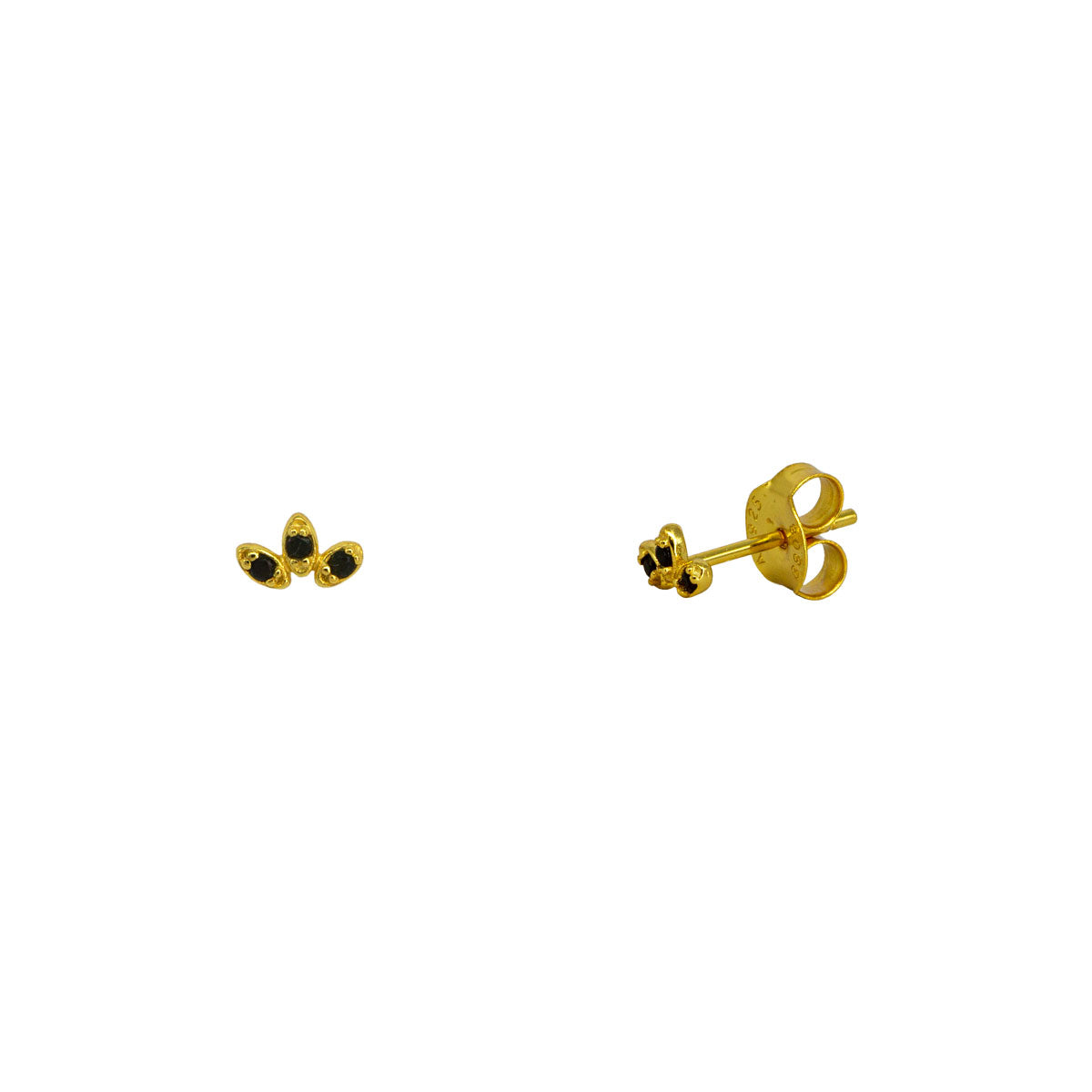Pendiente de plata con piedras negras | Pendientes de moda