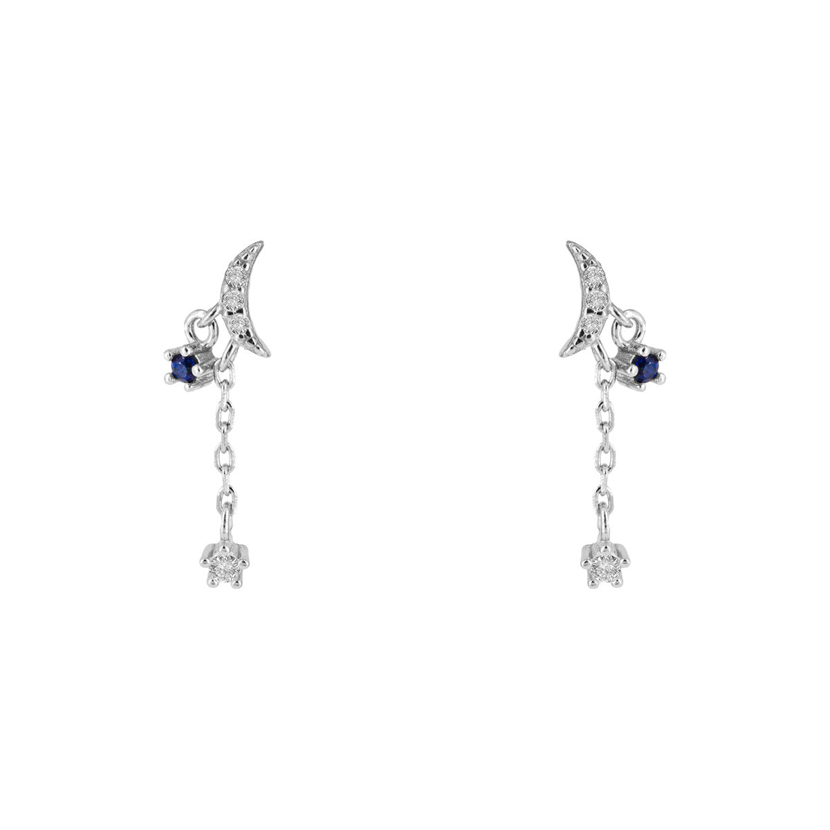 Pendientes con forma de estrella y cadena | Pendientes de plata