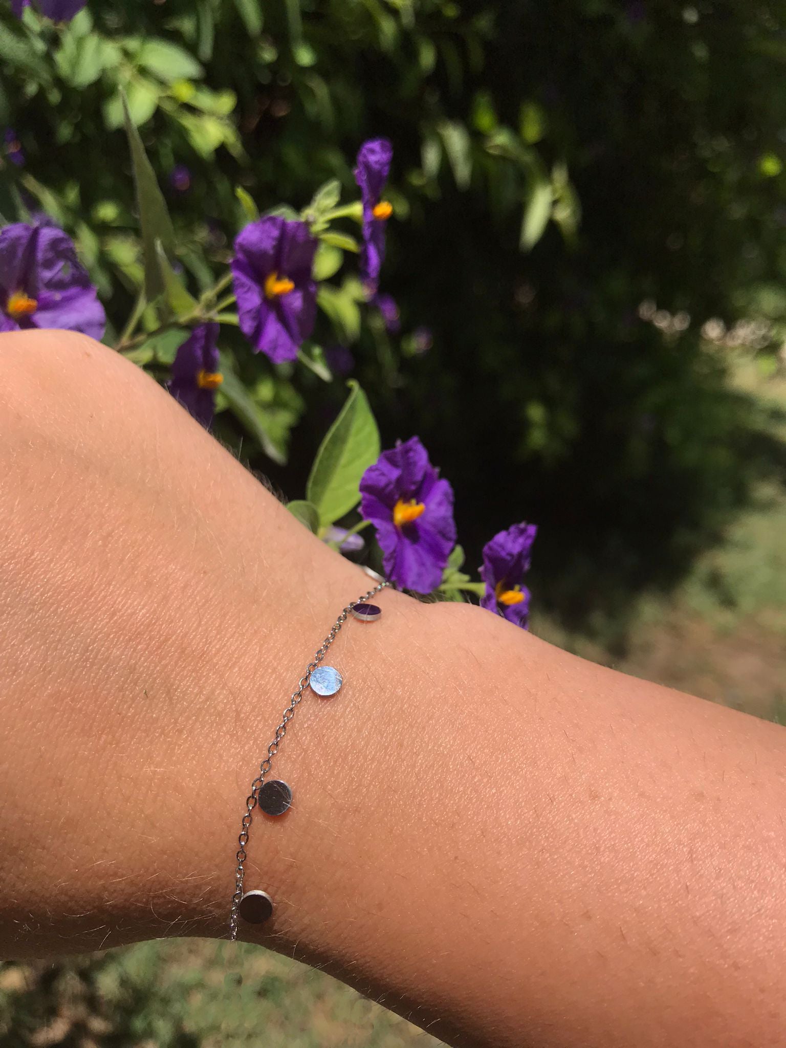 Pulsera fina de plata con colgantes | ALVENT