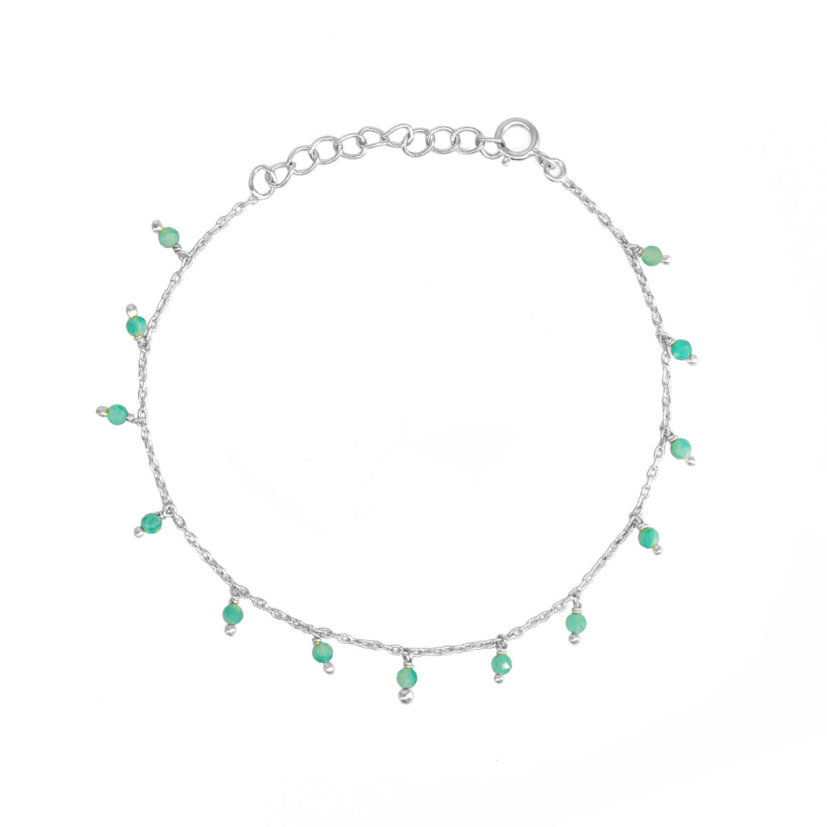 Pulsera de plata con colgantes Amazonita | Pulseras de moda