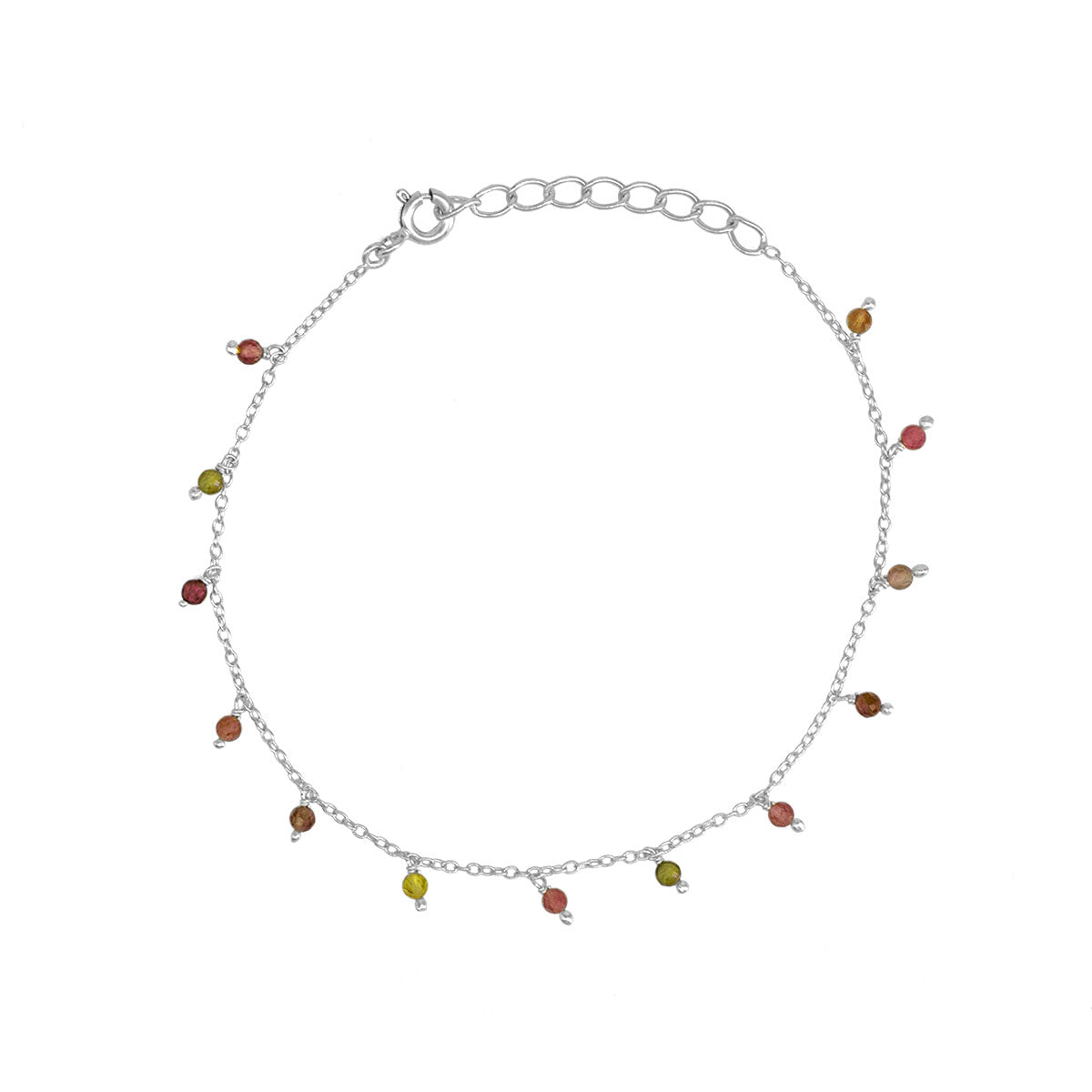 Pulsera de plata con colgantes Turmalina | Pulseras de moda