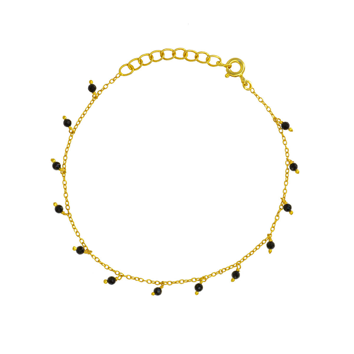 Pulsera de plata con colgantes de espinela | Pulseras de moda