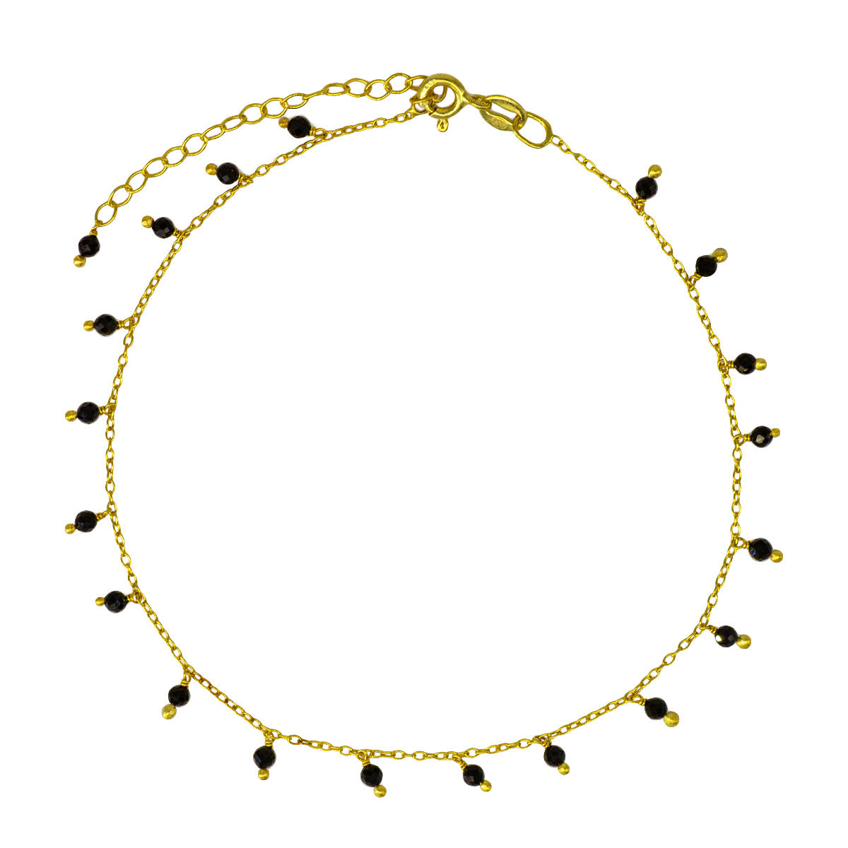 Pulsera Tobillera de plata con colgantes Hawai Espinela | Tobilleras ALVENT