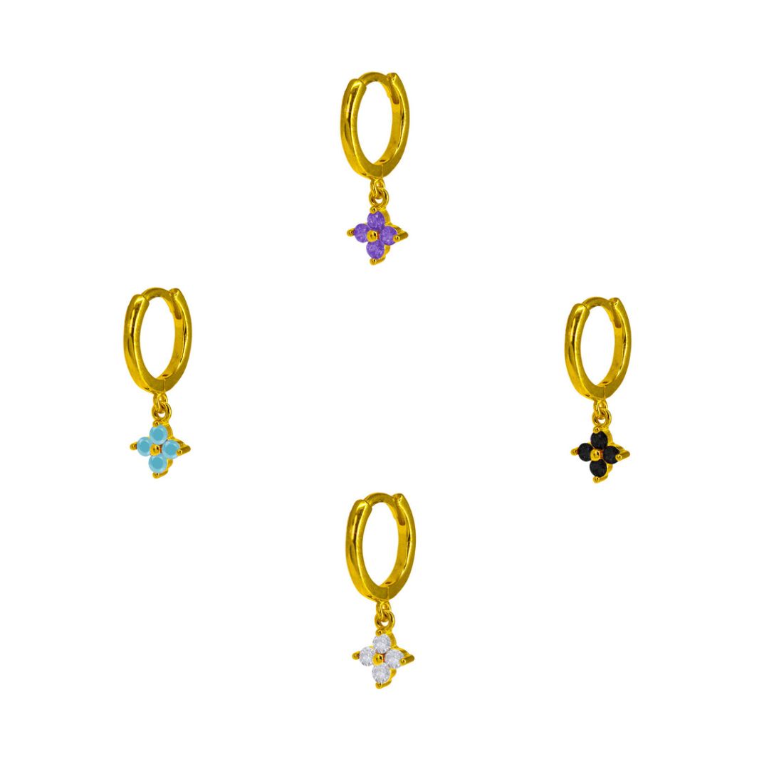 Aros de plata Click&Charm Floral | Pendientes online