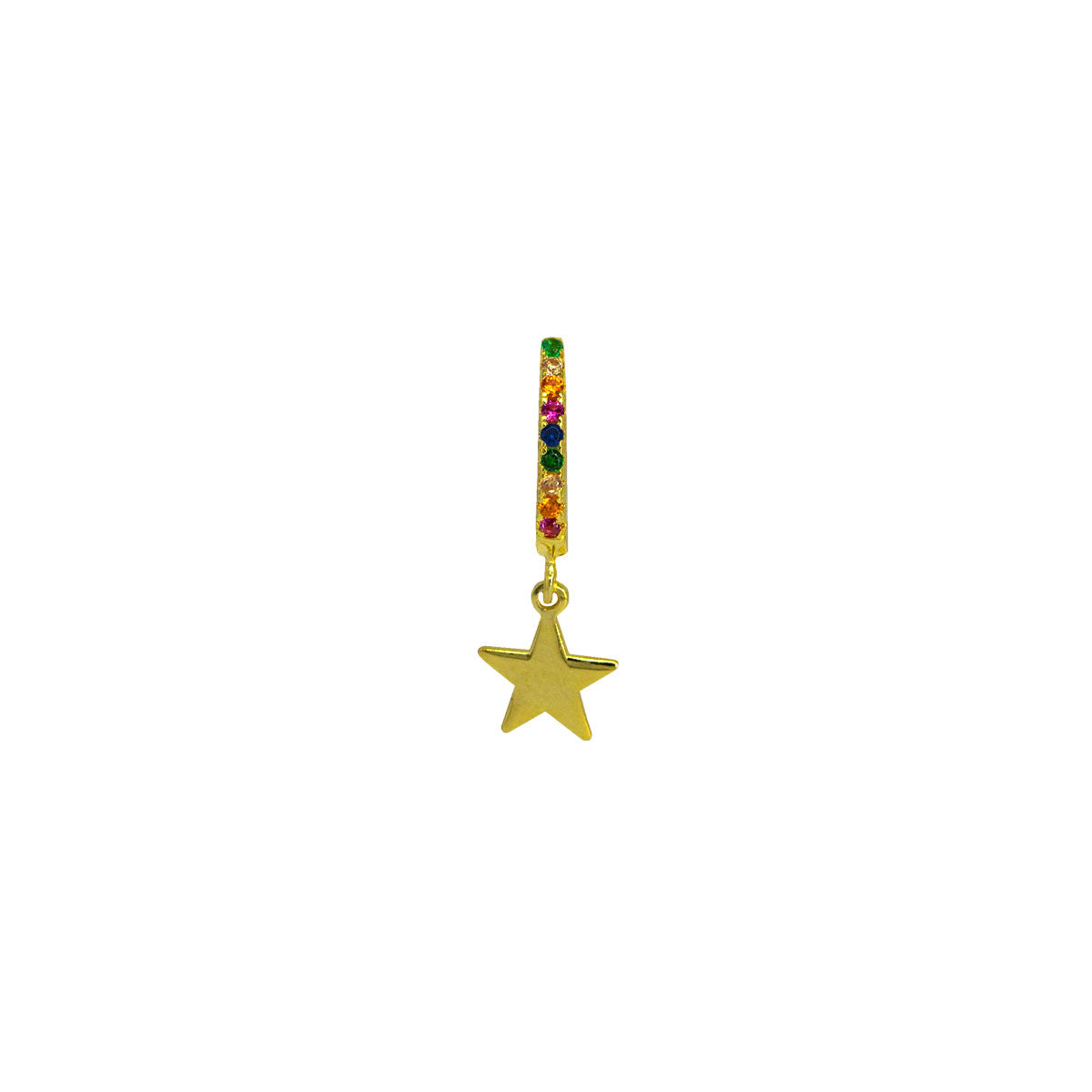 Aros Click Rainbow Estrella | Pendientes de aro con colgantes