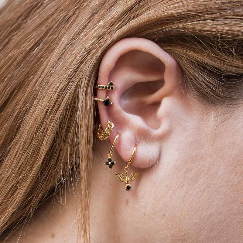 Ear Cuff pendiente aro doble | Pendientes sin agujero