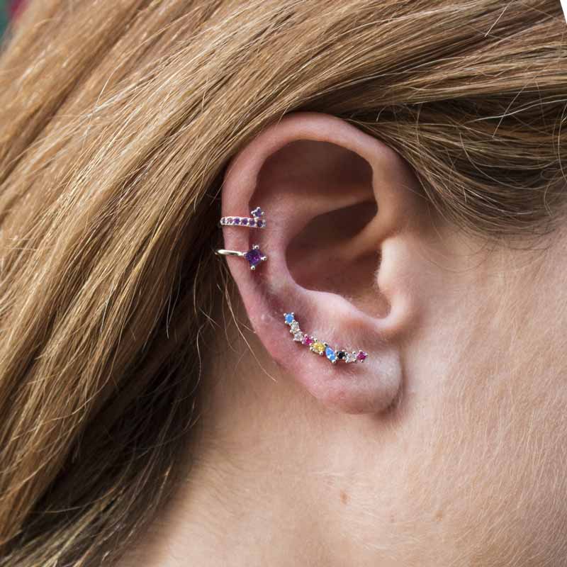 Ear Cuff pendiente aro doble | Pendientes sin agujero