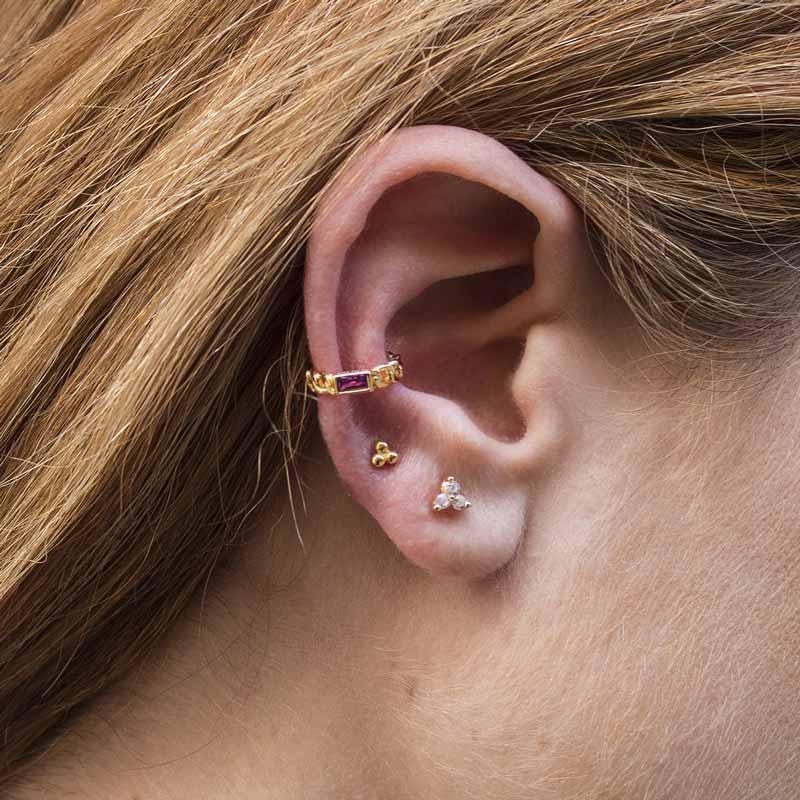 Ear Cuff pendiente falso con piedra | Pendientes sin agujero